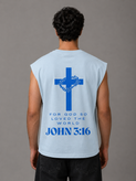 وست باکسی مدل Jesus رنگ آبی روشن کد W-59