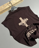 وست باکسی مدل Jesus رنگ قهوه ای موکا کد W-57