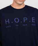 تیشرت باکسی مدل HOPE رنگ سرمه ای کد H-90