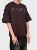 تیشرت باکسی مدل HOPE رنگ قهوه ای موکا کد H-91