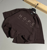 تیشرت باکسی مدل HOPE رنگ قهوه ای موکا کد H-91