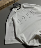 تیشرت باکسی مدل HOPE رنگ سفید کد H-93