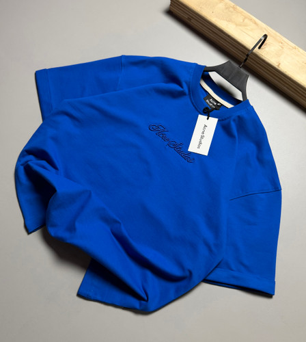 تیشرت باکسی مدل Acne Studios رنگ آبی شالی کد 390