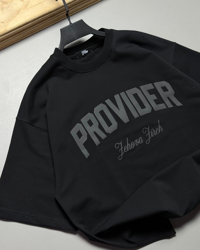 تیشرت باکسی مدل PROVIDER رنگ مشکی کد 42