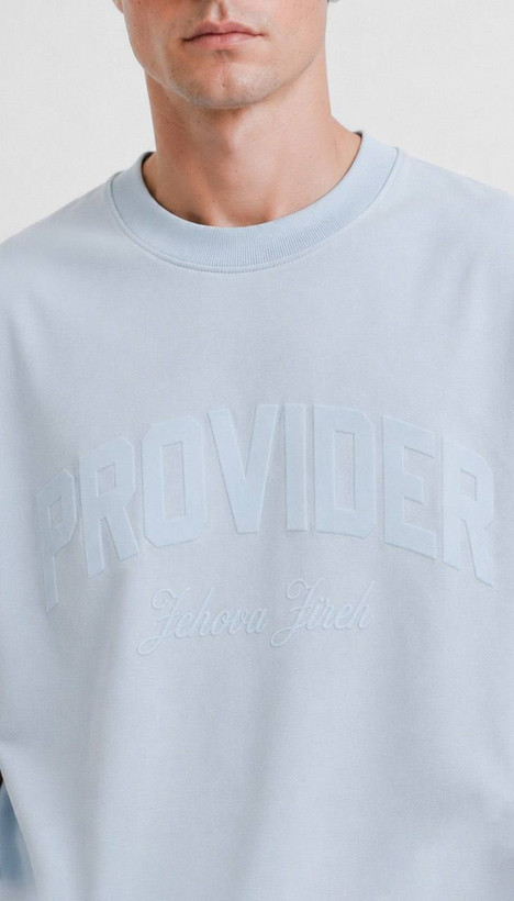 تیشرت باکسی مدل PROVIDER رنگ آبی روشن کد 42