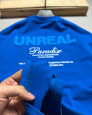 تیشرت باکسی مدل UNREAL رنگ آبی شالی کد 251