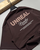 تیشرت باکسی مدل UNREAL رنگ قهوه اي موكا کد 251