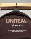 تیشرت باکسی مدل UNREAL رنگ قهوه اي موكا کد 251