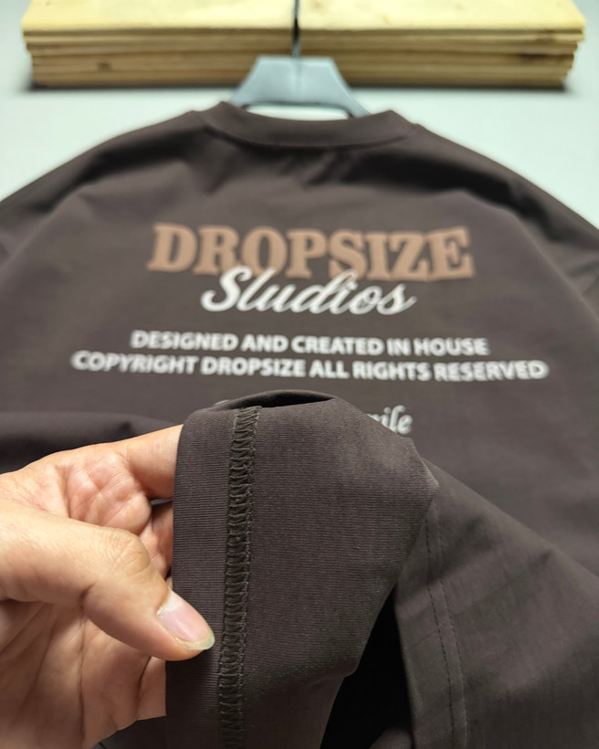 تیشرت باکسی مدل Dropsize رنگ قهوه ای موکا کد 338