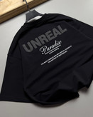 تیشرت باکسی مدل UNREAL رنگ مشکی کد 251