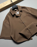 پیراهن باکسی مازراتي مدل گلدوزی رنگ قهوه ای روشن کد 124