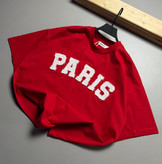 تیشرت قواره باکسی مدل تکه دوزی PARIS رنگ قرمز کد 832