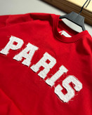 تیشرت قواره باکسی مدل تکه دوزی PARIS رنگ قرمز کد 832