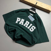 تیشرت قواره باکسی مدل تکه دوزی PARIS رنگ سبز کد 832