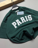 تیشرت قواره باکسی مدل تکه دوزی PARIS رنگ سبز کد 832