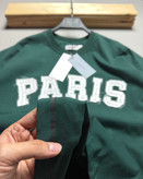 تیشرت قواره باکسی مدل تکه دوزی PARIS رنگ سبز کد 832