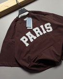 تیشرت قواره باکسی مدل تکه دوزی PARIS رنگ قهوه ای موکا کد 832
