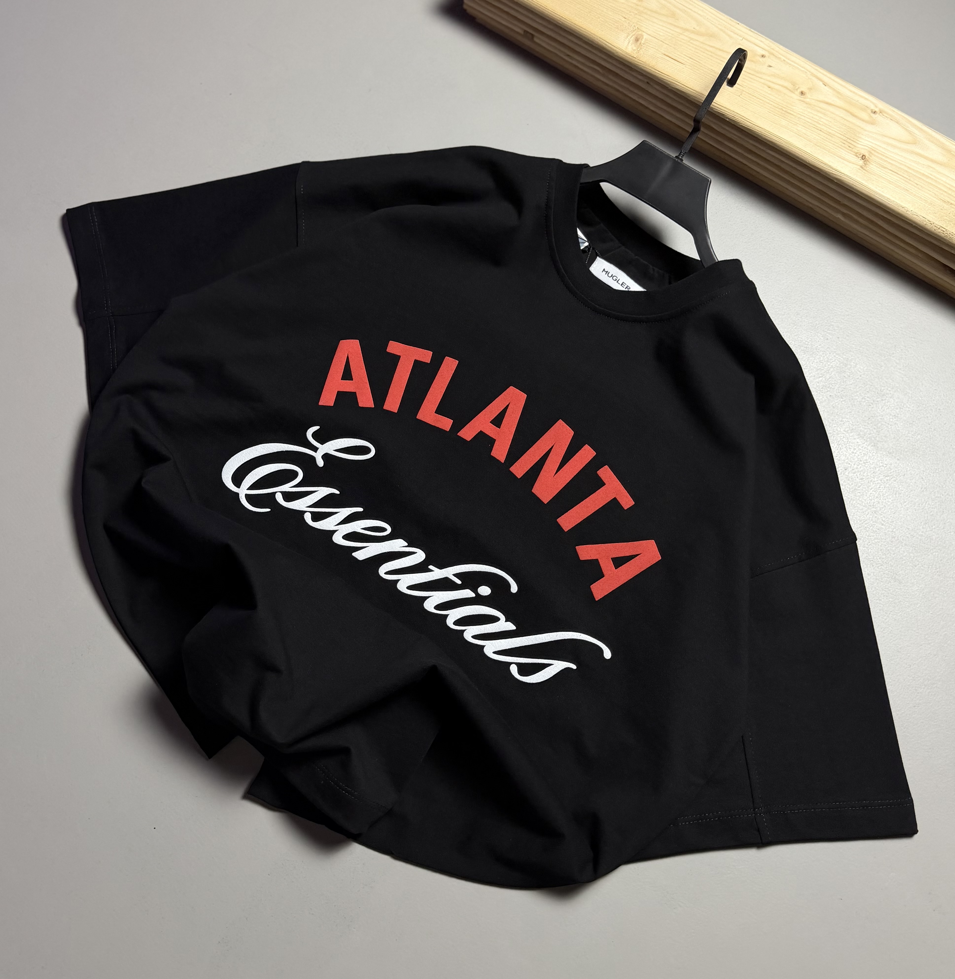 تیشرت قواره باکسی مدل ATLANTA رنگ مشكي کد 834