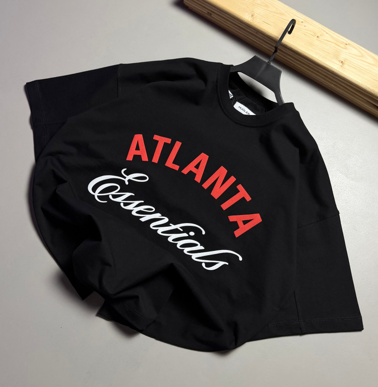 تیشرت قواره باکسی مدل ATLANTA رنگ مشكي کد 834