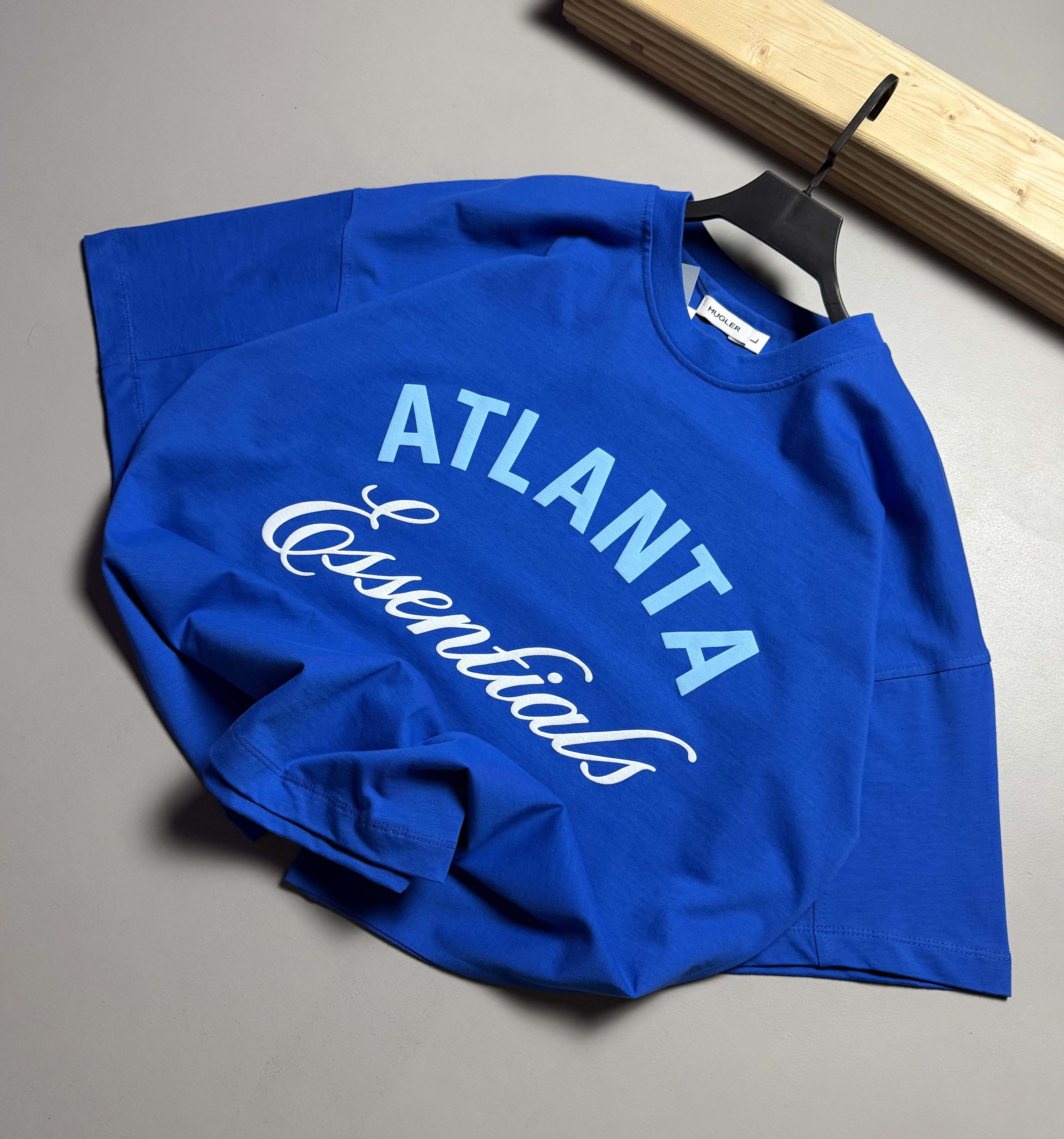 تیشرت قواره باکسی مدل ATLANTA رنگ آبي شالي کد 834