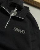 دورس نیم زیپ مدل STWD سه نخ پنبه رنگ مشکی کد 533