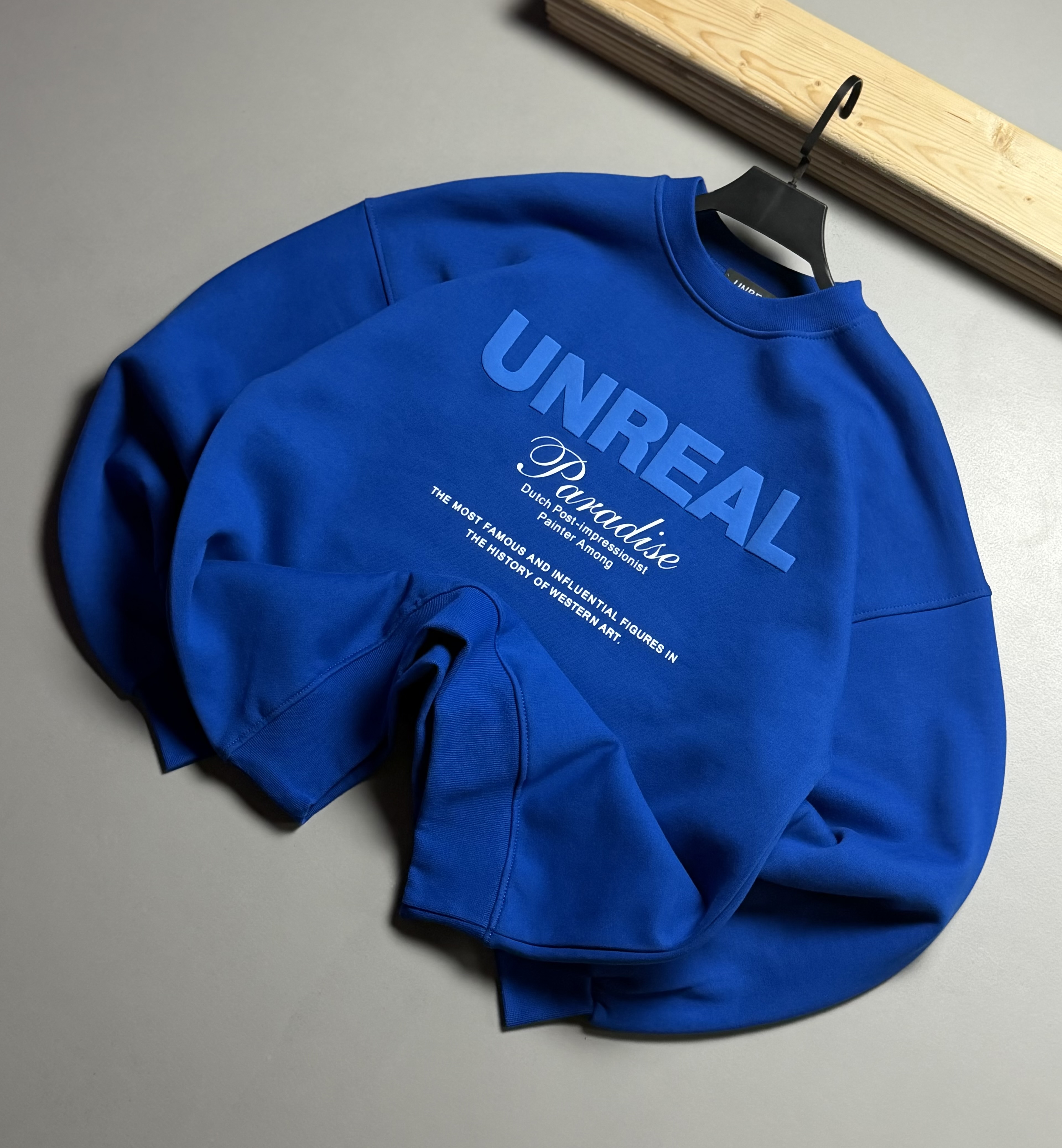 دورس باکسی سه نخ پنبه مدل UNREAL رنگ آبی شالی کد 443