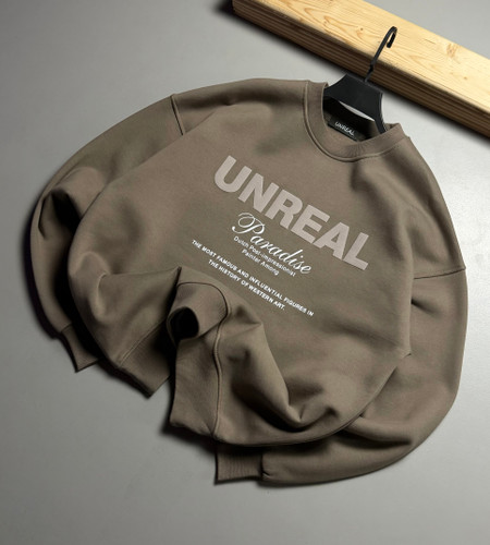 دورس باکسی سه نخ پنبه مدل UNREAL رنگ نسکافه ای کد 443