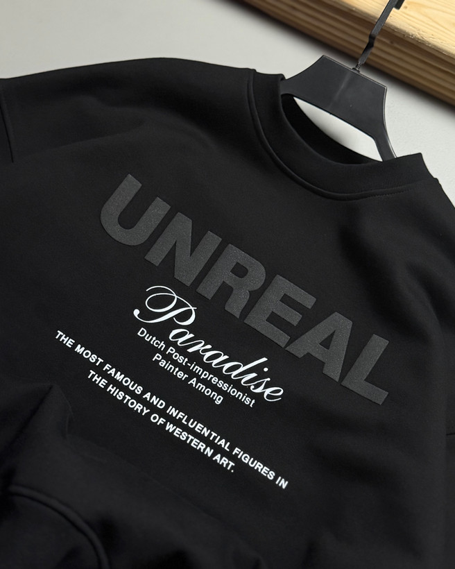 دورس باکسی سه نخ پنبه مدل UNREAL رنگ مشکی کد 443